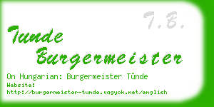 tunde burgermeister business card