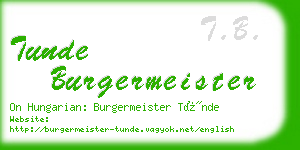 tunde burgermeister business card